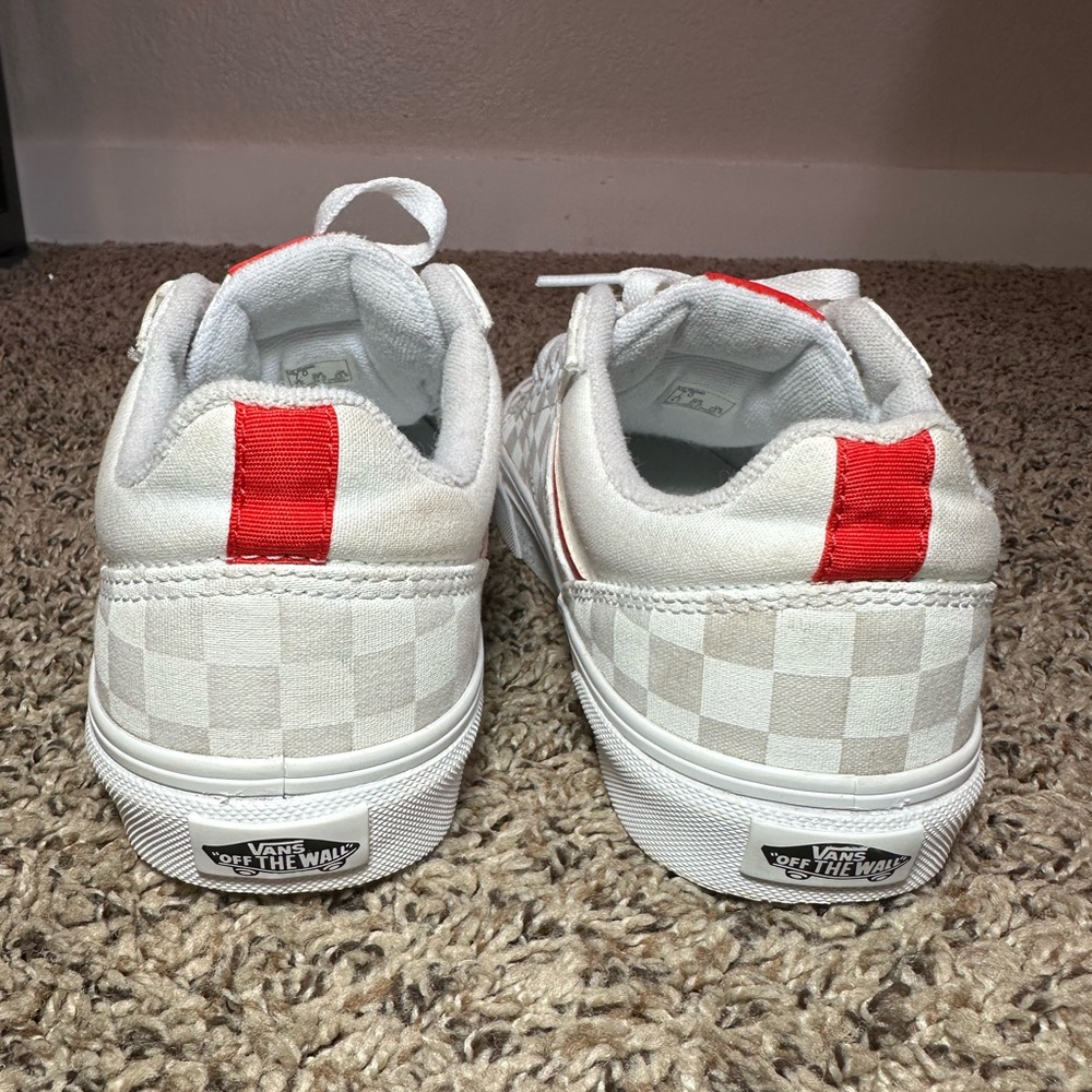 Vans Seldan Checkerboard Women’s Size 7 Shoes White Gray Red 500714 Sneakers - Picture 7 of 10